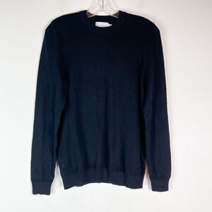 TopMan NWOT Men's Black Long Sleeve Crew Neck Pullover Sweater Size XS